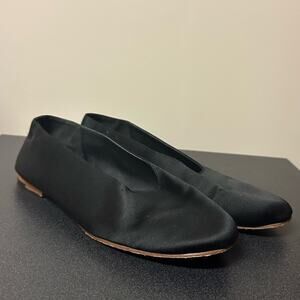 Vince Women's Maxwell 2 Satin Ballet Flats Black Size 7 M Minimalist Capsule